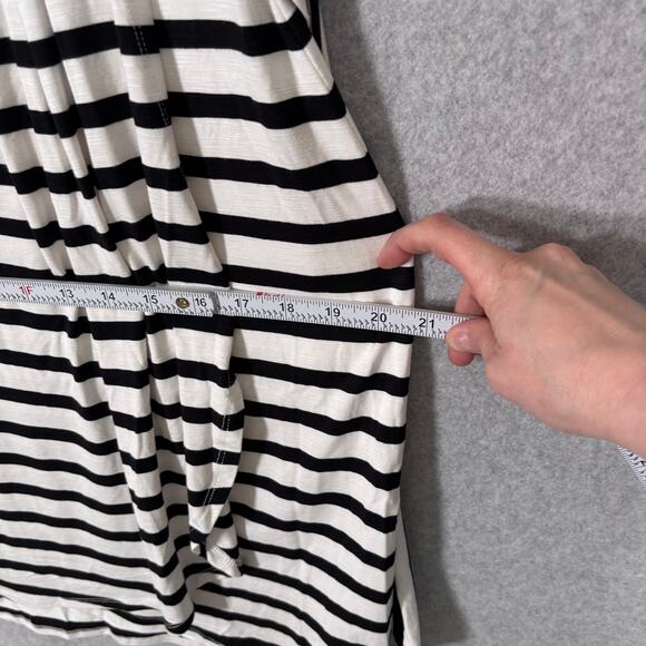 Chaps Dress Small Black Knee T Shirt Tie Belt Wrap Stretch Basic Comfort Casual - Picture 10 of 16